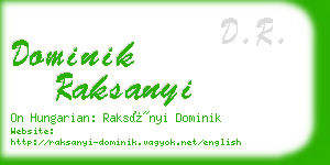 dominik raksanyi business card